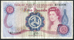 Isle Of Man Government * £5 * Dawson * Prefix B * 1979 * P35a * NVF - 5 Pounds
