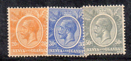 XP4642 - KENYA UGANDA 1922 , Tre Valori * Linguellati (2380) - Kenya & Uganda