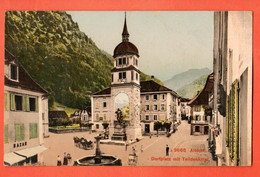 ZLC-02 Altdorf Dorfplatz Mit Telldenkmal, Bazar. Belebt. . Gelaufen 1910 Nach Jura - Altdorf