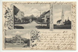LITHO Gruss Aus SCHERZINGEN Wirtschaft Zur Post Gel. 1904 Ambulant Stabstempel MÜNSTERLINGEN - Münsterlingen