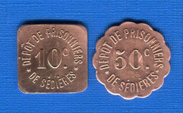 P G De  Sédiere 1914 /1918   2  Jetons - Monétaires / De Nécessité