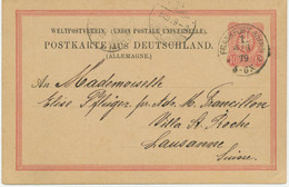 DEUTSCHES REICH „FRANKFURT A/MAIN / 1.“ K1 10 Pf Adler Kab.-GA-Auslands-Postkarte ABART - Varietà & Curiosità