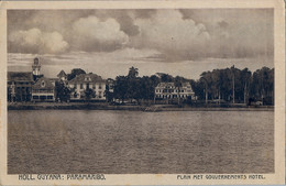 T.P. NO CIRCULADA , SURINAME / SURINAM , HOLL. GUYANA - PARAMARIBO  , PLAIN MET GOUVERNEMENTS HOTEL - Suriname