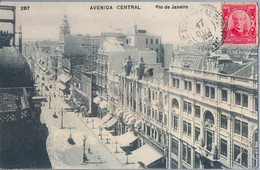 1910 T.P.  CIRCULADA , BRASIL - RIO DE JANEIRO , AVENIDA CENTRAL - Rio De Janeiro