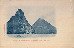 T.P.  NO CIRCULADA  , SANTA LUCIA , THE TWO PITONS OF SOUFRIÉRE - Sainte-Lucie