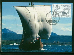 Greenland 2000 Sailing Boat Maximum Card 1V ** - Storia Postale