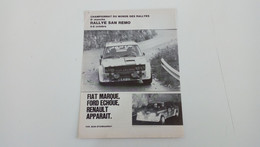 Coupure De Presse De 1977 Championnat Du Monde Des Rallyes - San Remo - Otros & Sin Clasificación