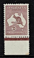 Australia 1924 Kangaroo 2/- Maroon 3rd Watermark Marginal MH - Ongebruikt