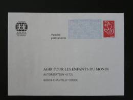 PAP Réponse Marianne De Lamouche Agir Pour Les Enfants Du Monde - Verso 0411029 - N° Intérieur Illisible - PAP : Antwoord /Lamouche