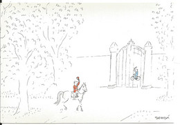 ILLUSTRATEUR Jean Jacques Sempé, Cheval, Cavalier, Salue Un Cycliste - 'luxe Calme Et Volupté' 1987 - Sempé