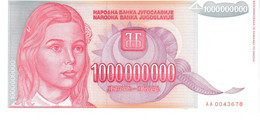 Yugoslavia P.126  1000000000  Dinars 1993 Unc - Joegoslavië