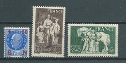 France Yvert N° 552, 585,586  * 3 Valeurs Neuves Avec  Trace De Charnière  - Pal5207 - Ungebraucht