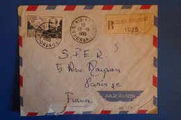 L18 ALGERIE LETTRE RECOM. 1955 ORAN  POUR PARIS IV  FRANCE +AFFRANCH INTERESSANT - Lettres & Documents