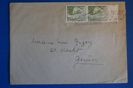 L18 SUISSE BELLE LETTRE 1955 SION POUR GENEVE+ PAIRE DE T.P ET BORD DE FEUILLE +AFFRANCH INTERESSANT - Storia Postale