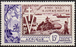Détail De La Série - Anniversaire De La Libération ** A.E.F. N° PA 57 - 1954 10e Anniversaire De La Libération