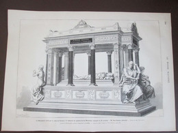 Gravure 1879 Nantes Le Mémorial  Opur LE GENERAL   DE LA MORICIERE     Paul Dubois  Statutaire - Estampes & Gravures