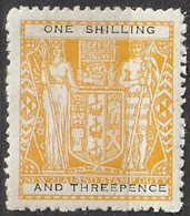 Nouvelle Zélande MH Stamp Duty 1 Shilling Et 3 Pence Jaune (H4) - Fiscaux-postaux