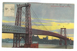 H291 - ETATS UNIS- New York - Williamsburg Bridge - Circulée 1909 - Bruggen En Tunnels