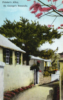 PRINTERS ALLEY ST GEORGES BERMUDA OLD COLOUR POSTCARD - Bermuda