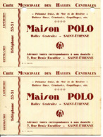 42.LOIRE .SAINT ETIENNE.2 NOTES DE LA CRIÉE MUNICIPALE DES HALLES CENTRALES.MAISON POLO. - Non Classés