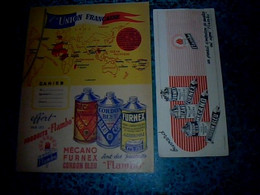 Protège Cahier Produits Flambo, Furnex ,Mècano Thème Géographie L'union Française + Buvard Flambo - F