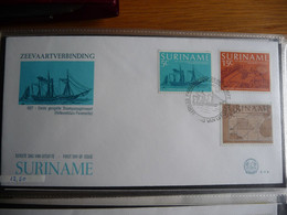 (SUR)  SURINAME 1977 ZBL FDC E17 A+B SCHEPEN SHIP BATEAU - Surinam