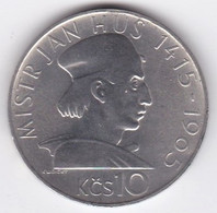 Tchécoslovaquie 10 Korun 1965. Jan Hus 1415 – 1965, En Argent .KM# 58 - Tchécoslovaquie