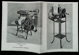 ► MACHINE Mutigraphe Electrique  - Coupure De Presse Originale Début XX (Encadré Photo) - Machines