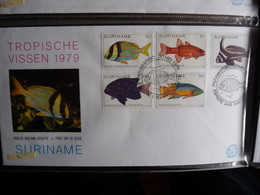 (SUR)  Suriname, 1979, Tropical Fishes, E33A + B, Two FDC - Surinam