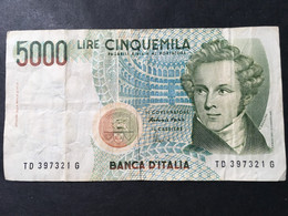 LIRE 5000......REPUBBLICA ITALIANA.......BANCA D’ ITALIA..... - 5000 Lire