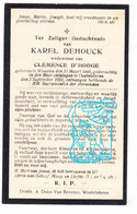 DP Karel DeHouck ° Woesten Vleteren 1849 † OostVleteren 1931 X Clemence D'Hooge - Andachtsbilder