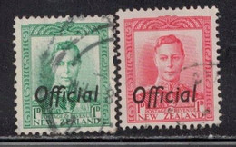 NEW ZELAND Scott # O72-3 Used - KGVI With Official Overprint - Gebraucht