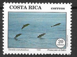 Costa Rica Mnh ** Dolphins Dauphins 4 Euros - Delfini