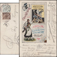 Württemberg 1896. Entier TSC. Expo D'électricité. Affiche, Femme En Costume Souabe. Ange, Foudre - Elettricità