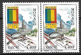 MONACO      -    2000  . Y&T N° 2263 Oblitérés En Paire .  Expo Philatélique Mondiale. - Used Stamps