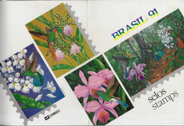 Brazil 1991 Complete Year 49 Commemorative Stamps  + 1 Souvenir Sheet + 2 Definitive Issues Some Yellowish Spots - Full Years