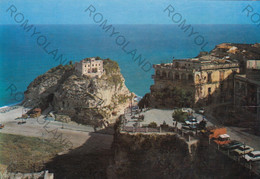 CARTOLINA  TROPEA,VIBO VALENTIA,CALABRIA,VILLETTE DEL CANNONE E L"ISOLA,SPIAGGIA,BARCHE A VELA,,ESTATE,VIAGGIATA - Vibo Valentia