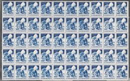 Denmark; Christmas Seals. Full Sheet 1943   Unused, Edges Missing - Full Sheets & Multiples