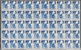 Denmark; Christmas Seals. Full Sheet 1943   Unused, Edges Missing - Feuilles Complètes Et Multiples