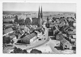 57   SARRALBE   VUE  AERIENNE L'EGLISE   ET VIEILLE TOUR  TRES    BON ETAT     2 SCANS - Sarralbe