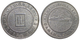 01747 GETTONE TOKEN JETON FICHA CASINO NORWEGIAN  CRUISE LINE TWENTY FIVE CENT GAMING TOKEN - Casino