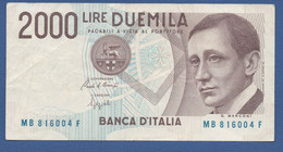 ITALY - P.115 – 2.000 LIRE 1990 -  Circolata - Varietà Azzurrino - 2000 Lire