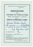 FRANCE - Association Des Croisés Du Purgatoire érigée Canoniquement à Jérusalem - 1965 - Format 8,7 Cm X 12 Cm - Religion & Esotérisme