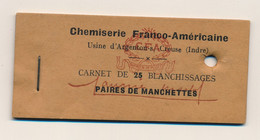 FRANCE - ARGENTON S/CREUSE (Indre) - Carnet De 25 Tickets "Bon Pour Le Blanchissage De Une Paire De Manchettes" - Other & Unclassified
