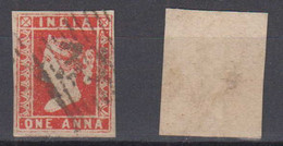 India 1854 Mi# 5 Used 1 ANNA Nice Postmark Good Margins - 1854 Compagnie Des Indes