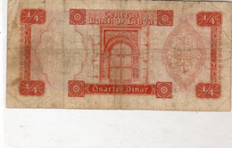 Billet De La Banque Central De La Libye 1/4 De Dinar 1971 - Libië