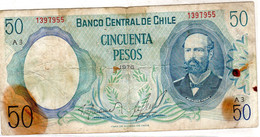 Billet De La Banque Central Du Chili 50 Pésos 1976 - Chili