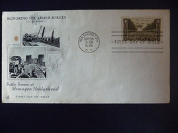(4) UNITED STATES / USA / VERENIGDE STATEN /  COVER 1945 HONORING THE ARMED FORCES BATTLE SCEENES AT RAMAGEN BRIDGEHEAD. - 1941-1950