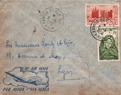 LETTRE AEF / PAR AVION / JOLI AFFRANCHISSEMENT - DEPART BEYLA POUR LYON / / GUINEE FRANCAISE 1952 - Storia Postale