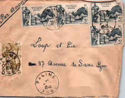 LETTRE PAR AVION / DEPART PALIME  POUR LYON 1949 - Briefe U. Dokumente